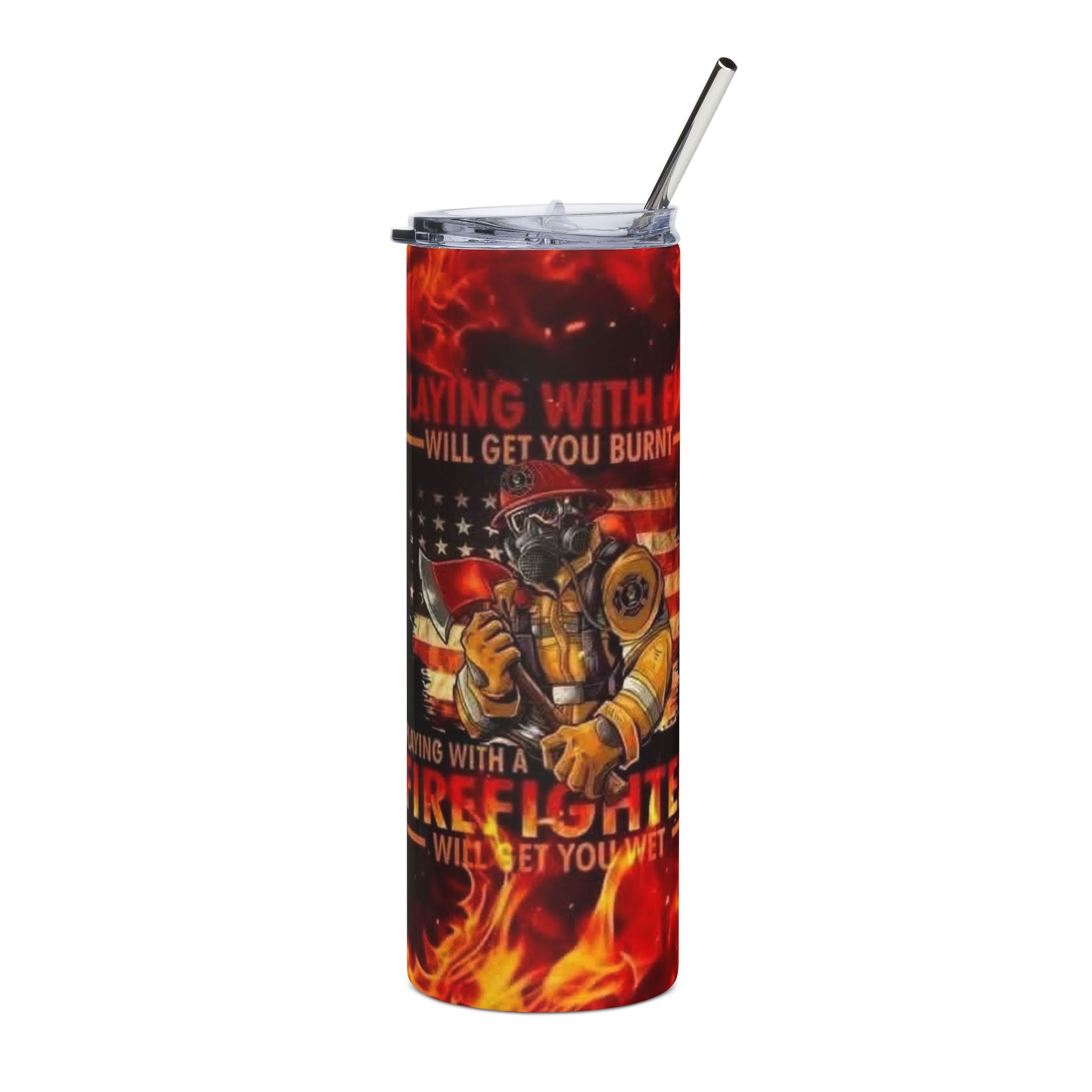 Firefighter Flames 20oz Stainless Steel Tumbler