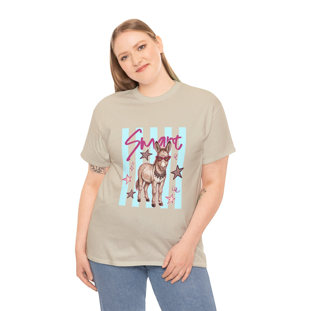 Donkey 'Smart' Graphic Tee — Cute Retro Animal Shirt