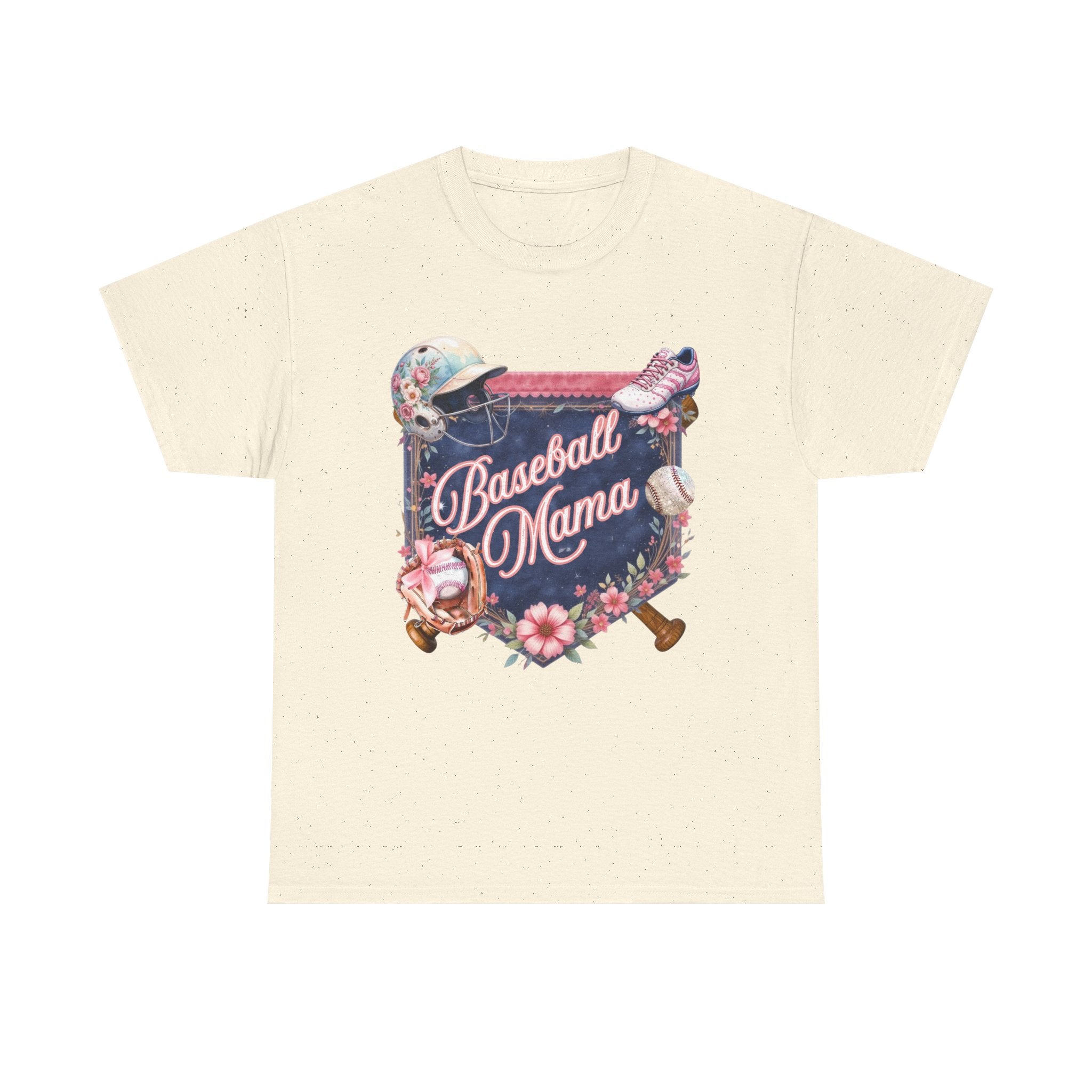 Baseball Mama T-Shirt — Floral Softball/Baseball Mom Tee