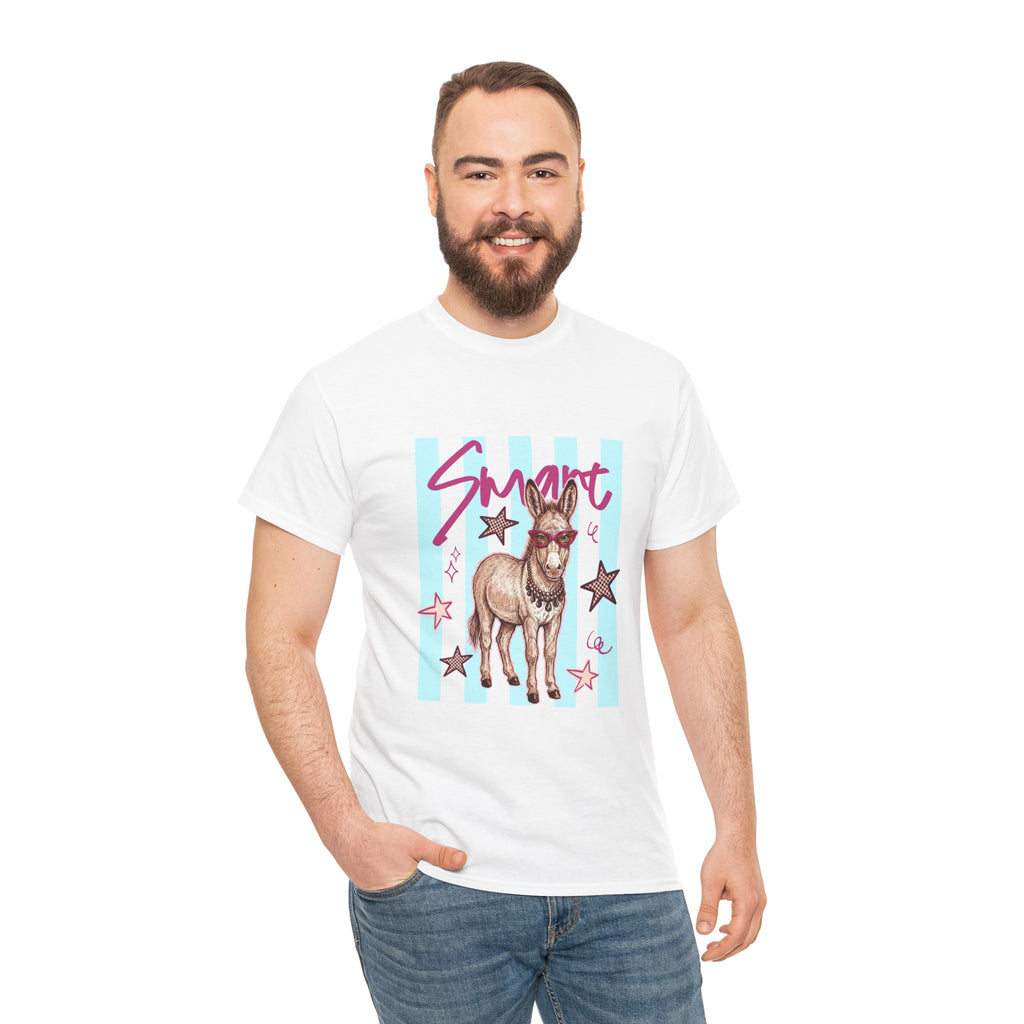Donkey 'Smart' Graphic Tee — Cute Retro Animal Shirt