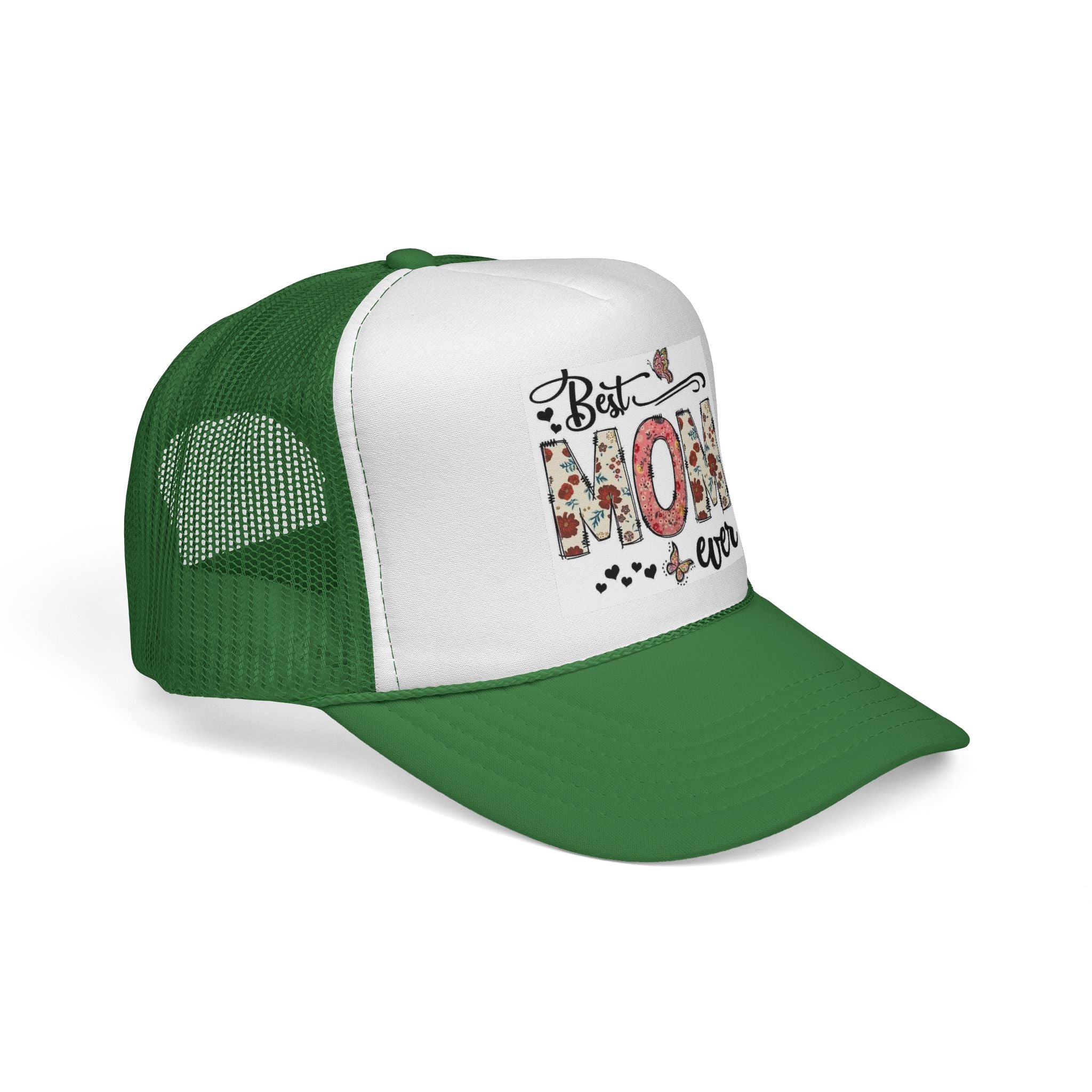 Best Mom Ever floral design Trucker Cap | Mother's Day mesh hat