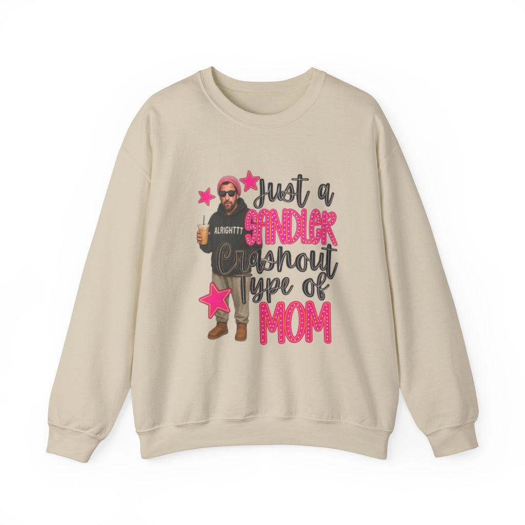 Crewneck Sweatshirt — “Just a Tinder Swipe Away Type of Mom” Funny Mom Graphic
