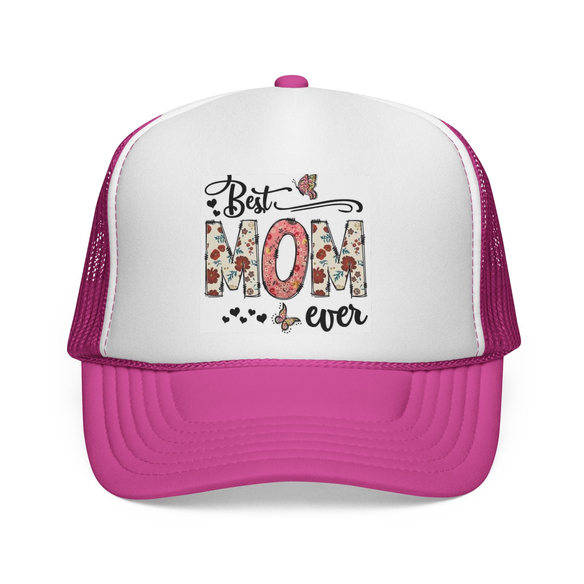 Best Mom Ever floral design Trucker Cap | Mother's Day mesh hat