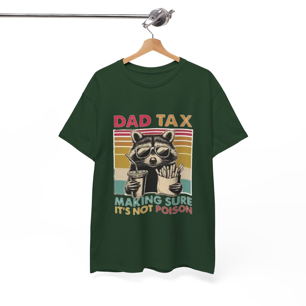Dad Tax T‑Shirt – Retro Raccoon “Making Sure It’s Not Poison” Funny Father’s Day Tee