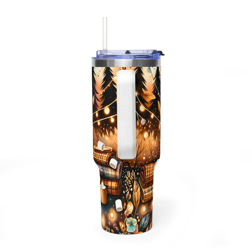 40oz Tumbler - Bonfires & Blankets Camping Travel Mug, Insulated Vacuum Thermal Cup