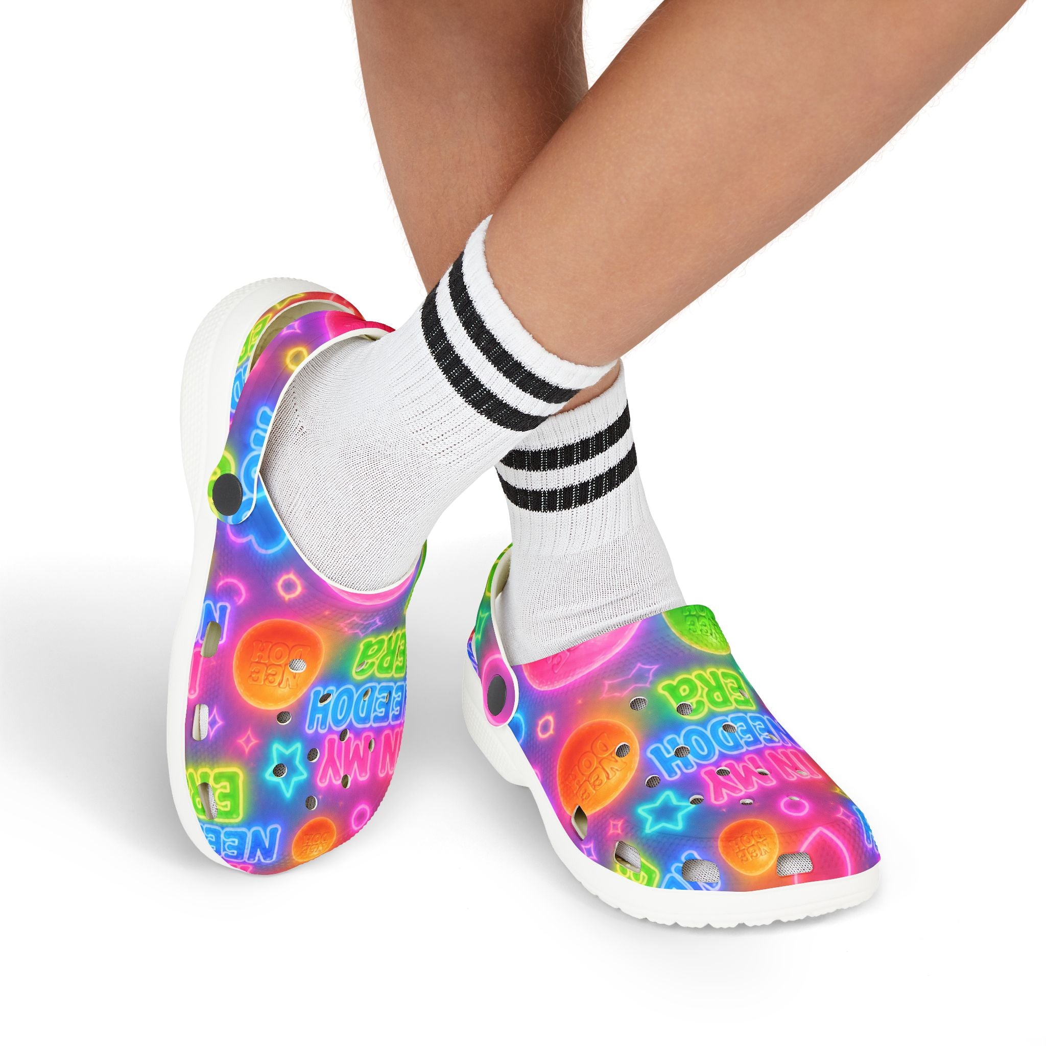 Bright, playful EVA foam clogs designed for kids