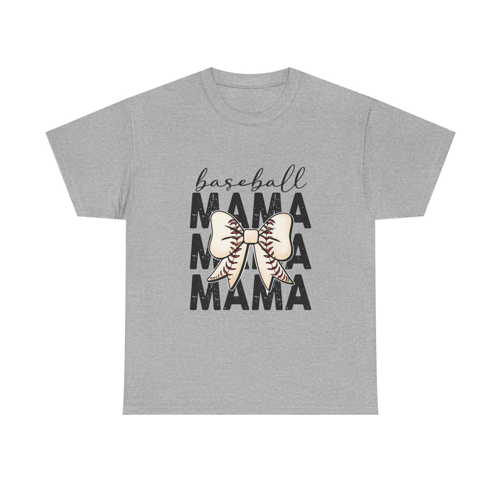 Baseball Mama T-Shirt — Cute Bow Baseball Mom Tee