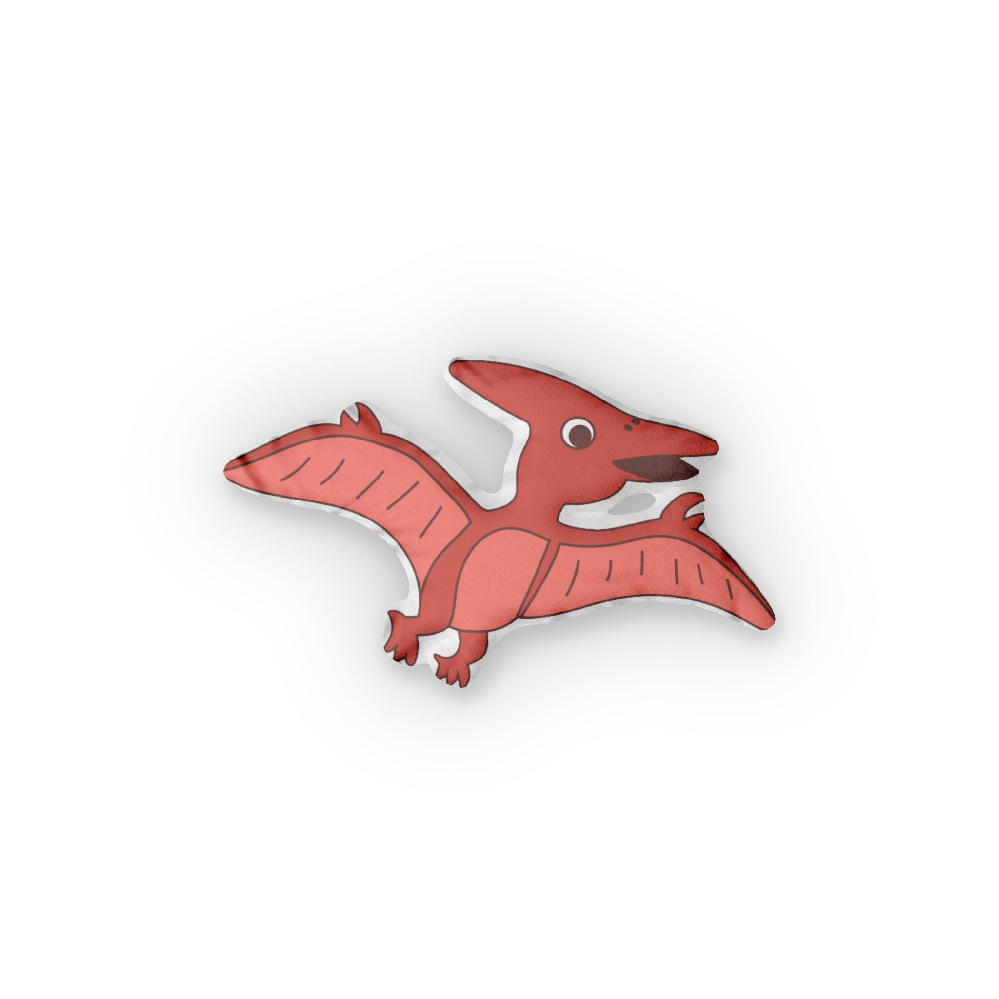 Red Pterosaur Shaped Pillow — Cute Dinosaur Flight Plush Cushion