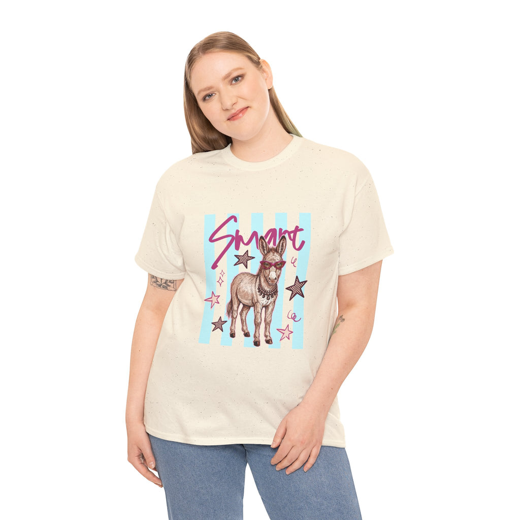 Donkey 'Smart' Graphic Tee — Cute Retro Animal Shirt
