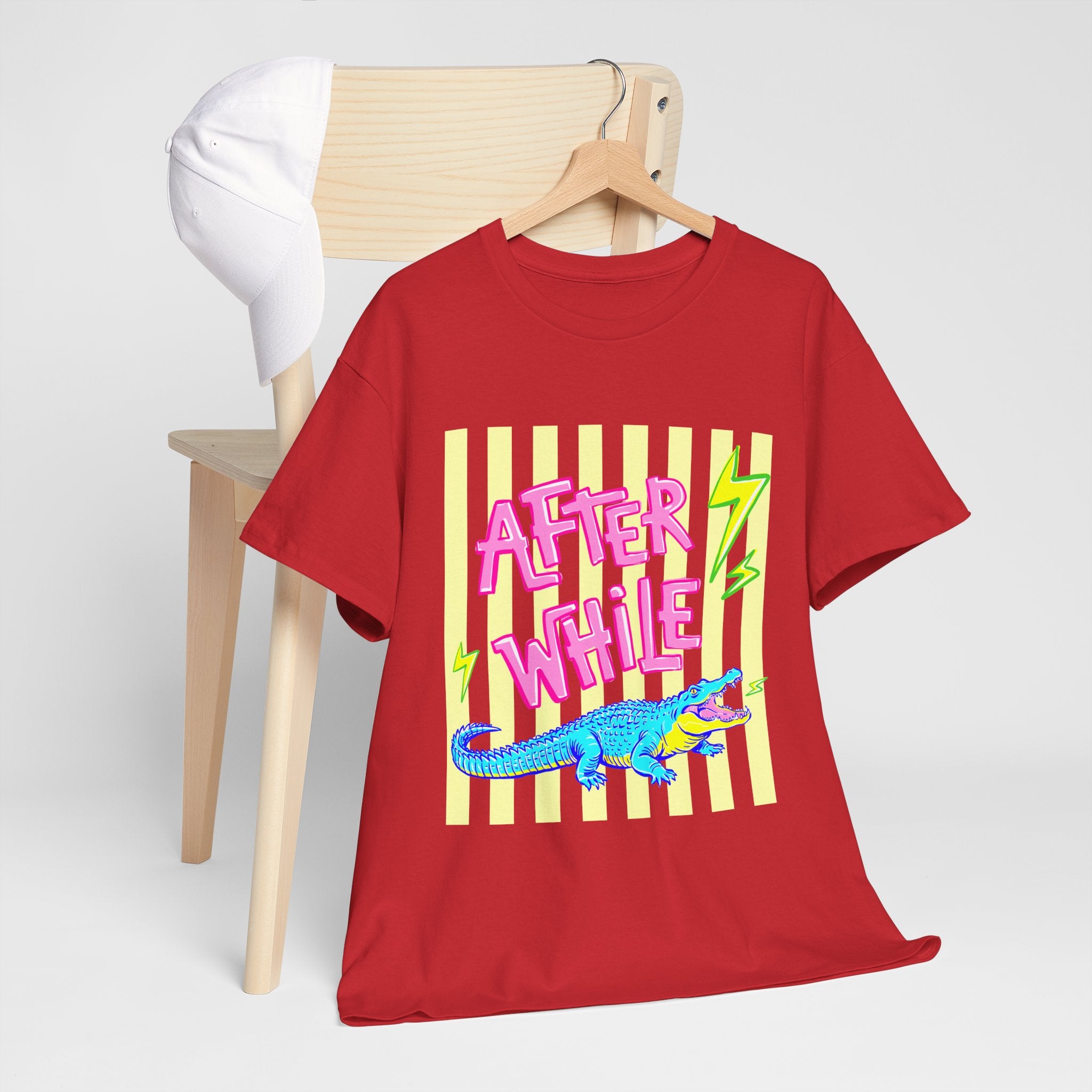 After While Alligator T-Shirt — Retro Neon Graphic Tee