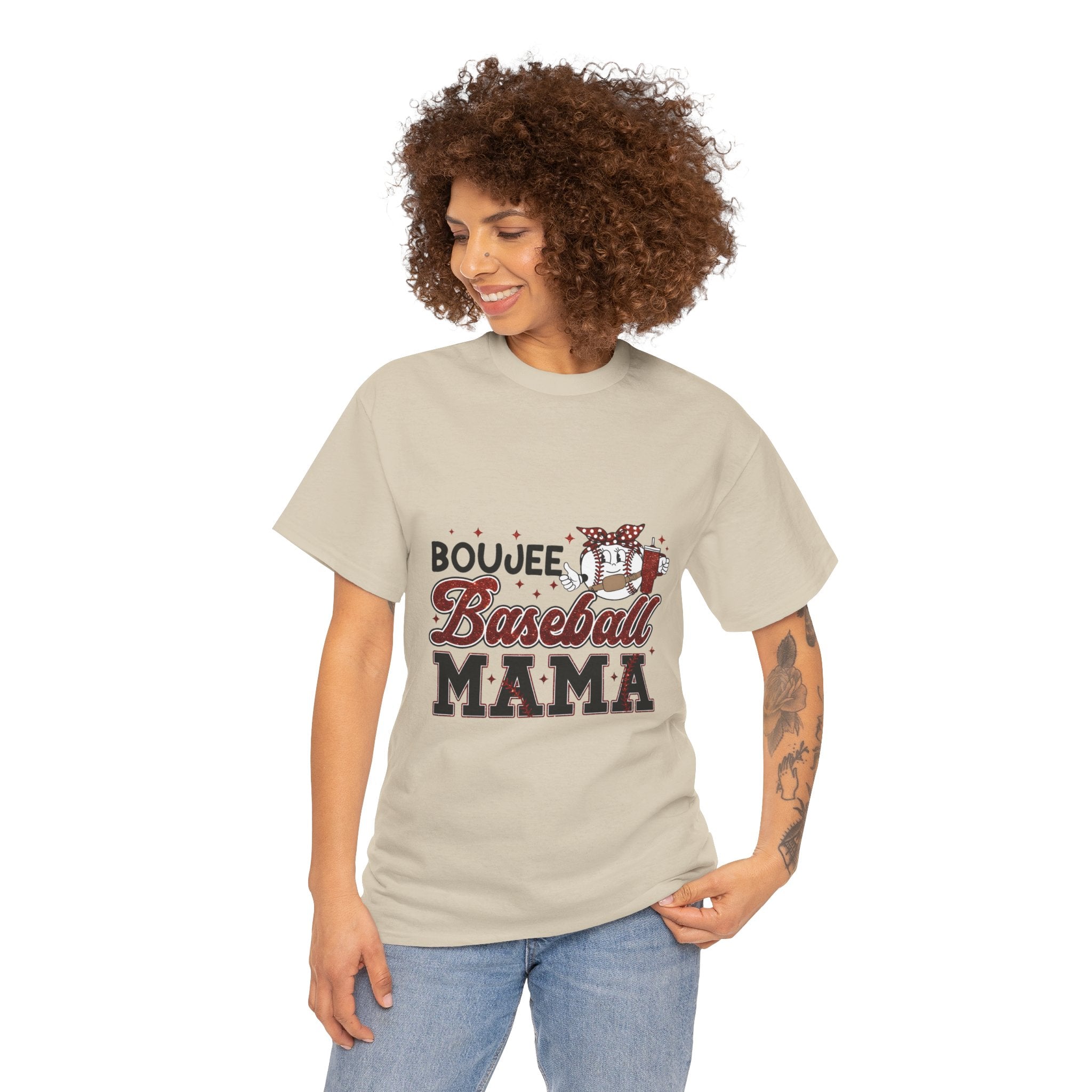 Boujee Baseball Mama T-Shirt – Cute Mom Graphic Tee for Baseball Moms