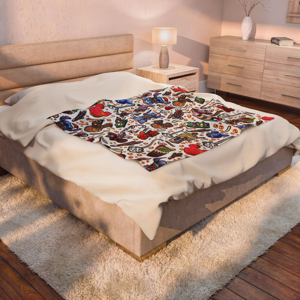 Plush Blanket — Whimsical Theme Park Treats Velveteen Throw