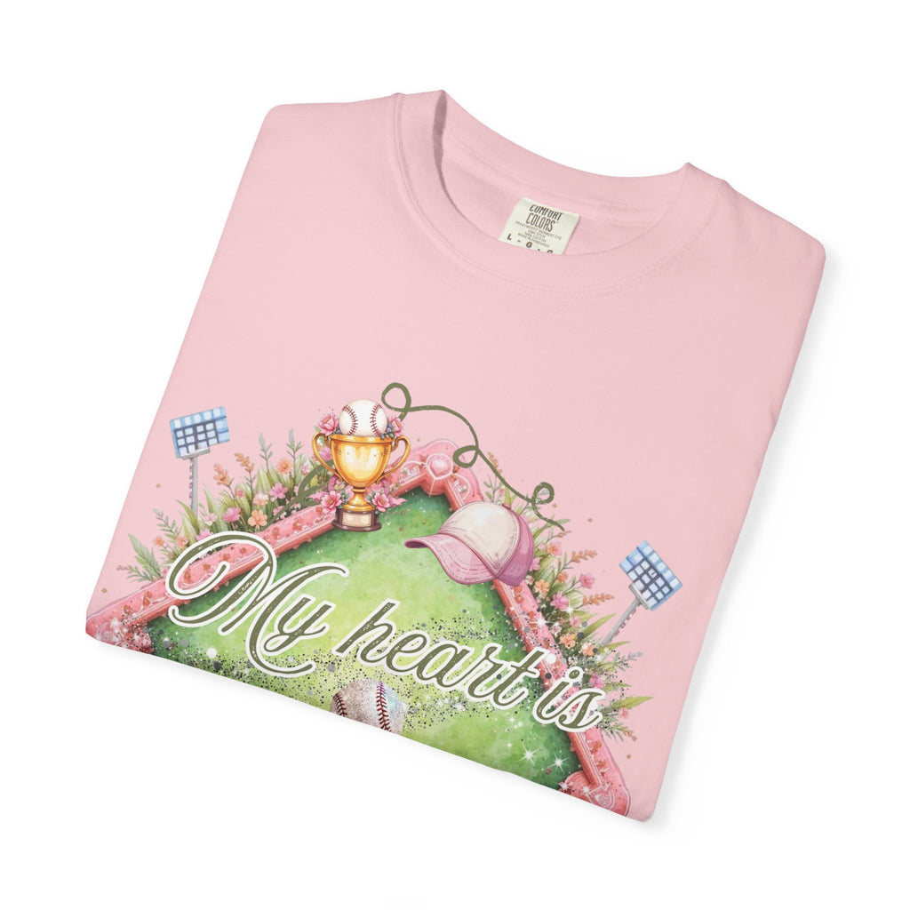 Baseball Field Floral T-Shirt — "My Heart's on That Field"