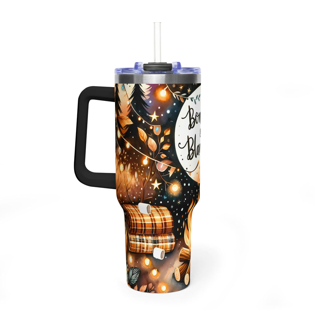 40oz Tumbler - Bonfires & Blankets Camping Travel Mug, Insulated Vacuum Thermal Cup