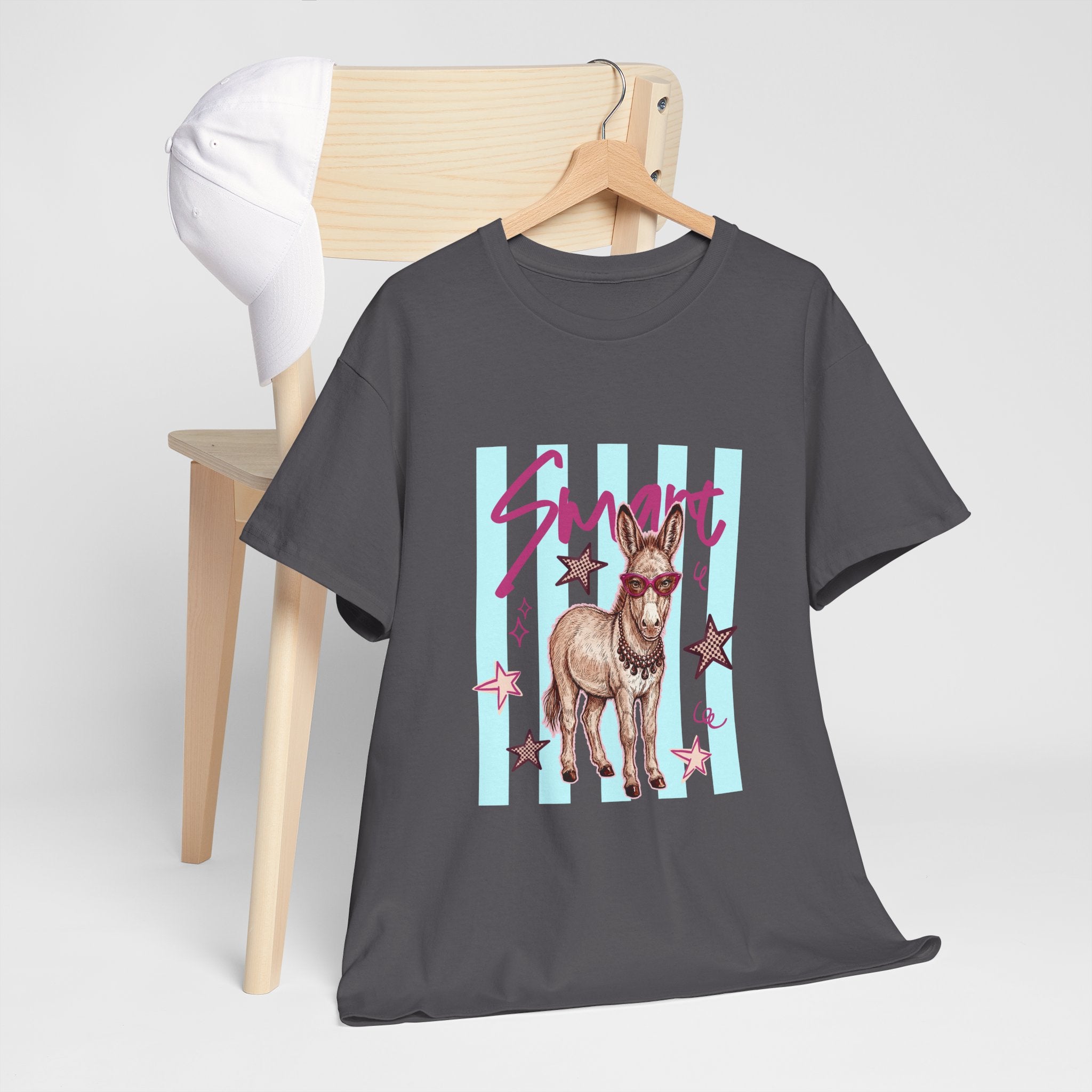 Donkey 'Smart' Graphic Tee — Cute Retro Animal Shirt