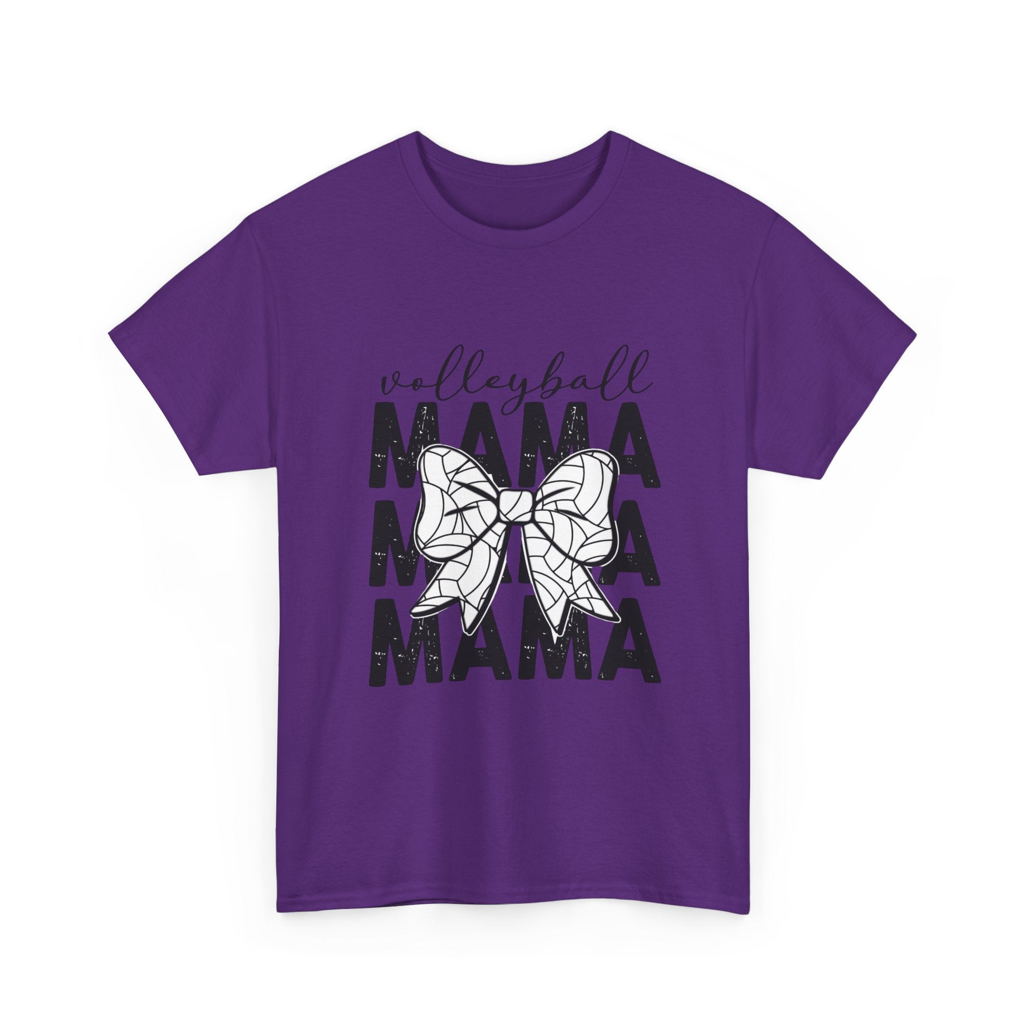 Volleyball Mama T-Shirt — Sporty Mom Graphic Tee with Volleyball Bow
