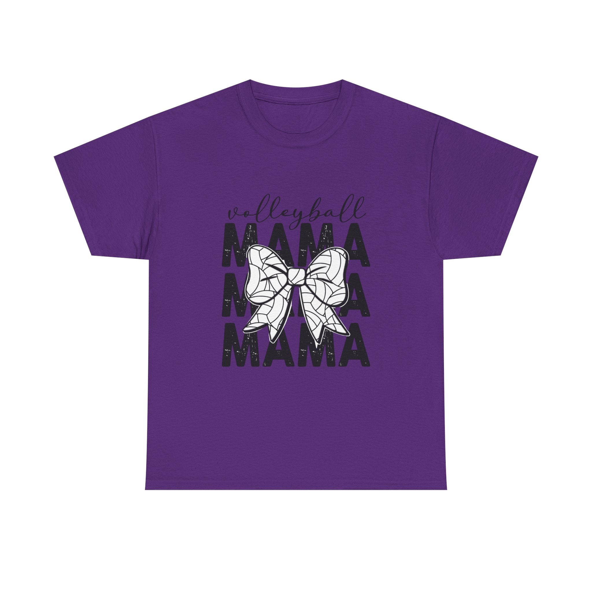 Volleyball Mama T-Shirt — Sporty Mom Graphic Tee with Volleyball Bow