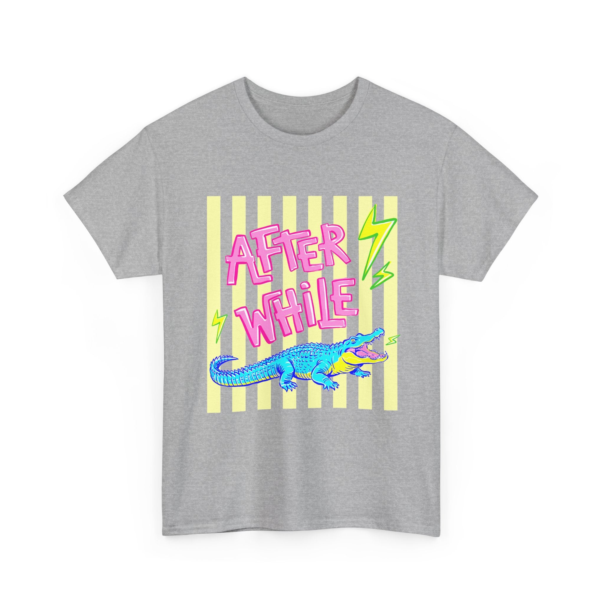 After While Alligator T-Shirt — Retro Neon Graphic Tee