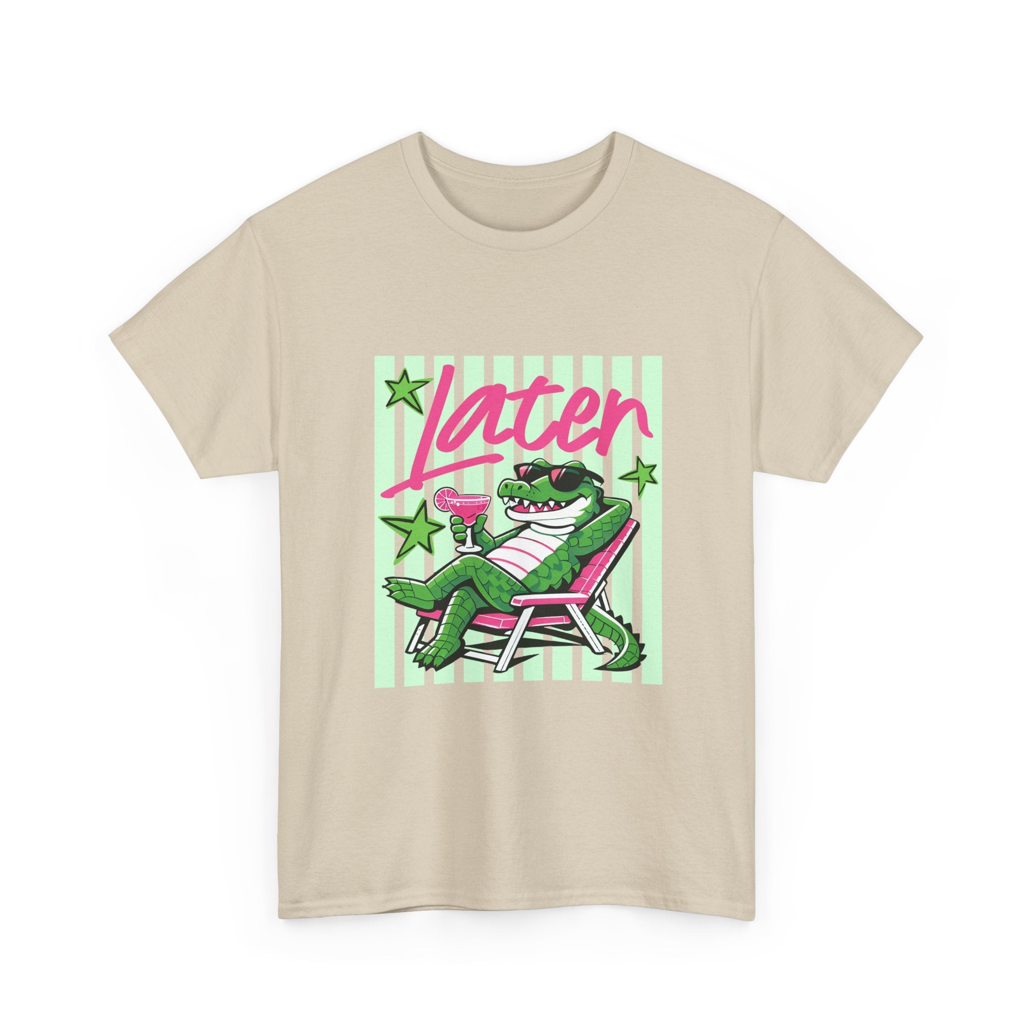 Crocodile Chill Tee — "Later" Lounge Alligator Graphic T-Shirt