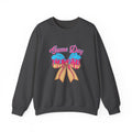 Game Day Cheerleader Sweatshirt — Pink & Blue Donut Bow Crewneck