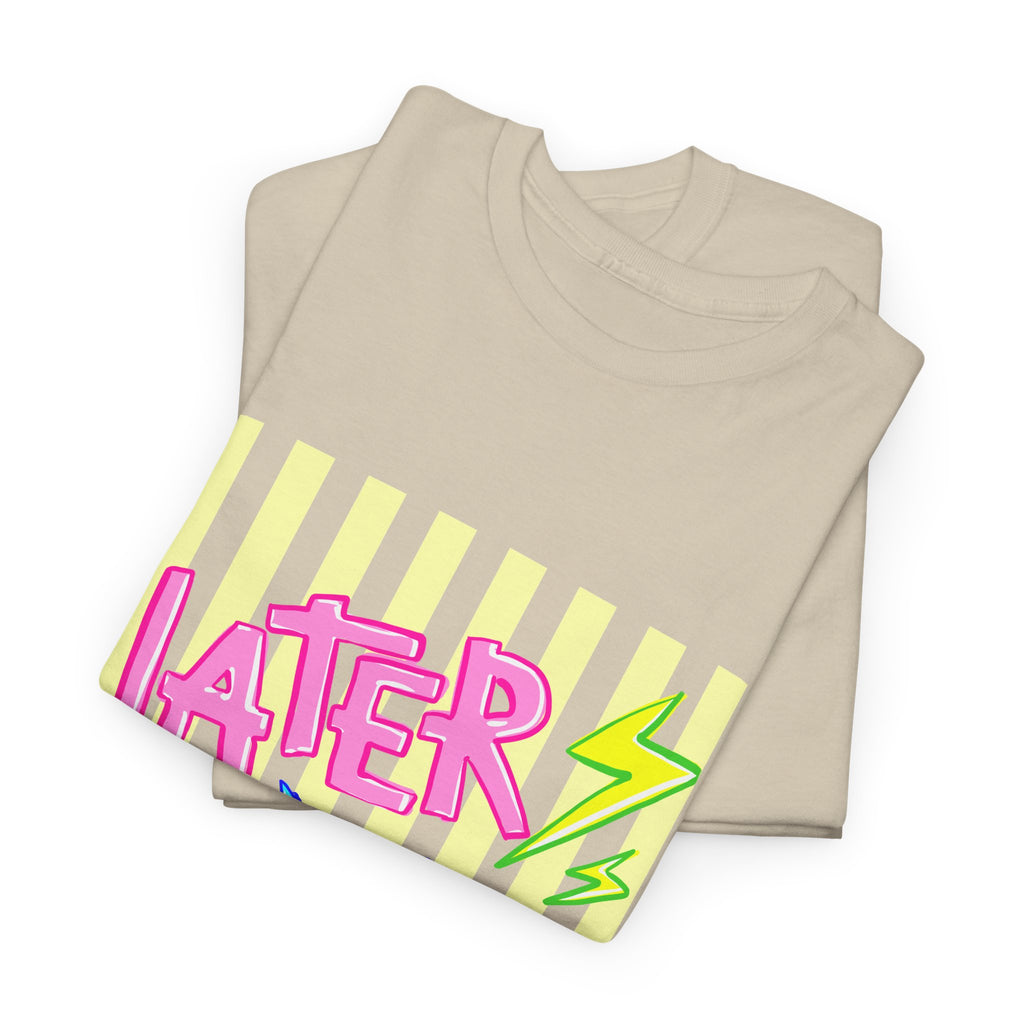 Later Gator Graphic Tee - Neon Retro Alligator Shirt