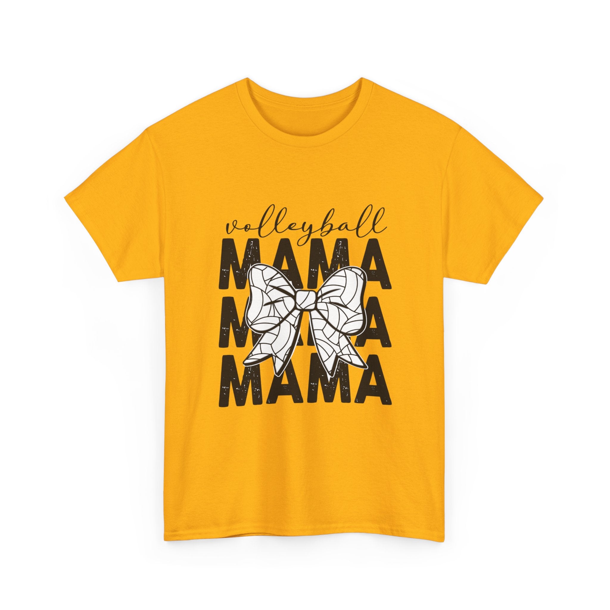 Volleyball Mama T-Shirt — Sporty Mom Graphic Tee with Volleyball Bow