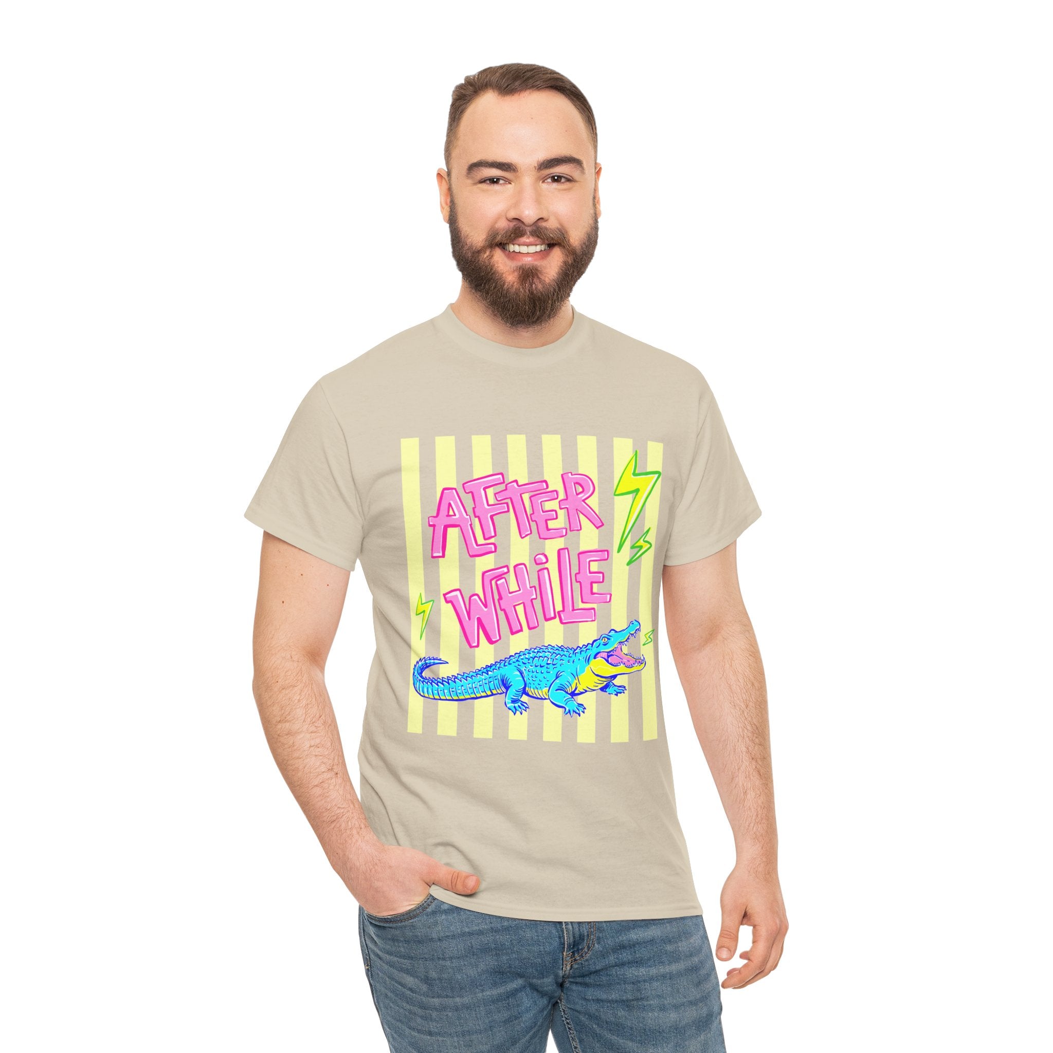 After While Alligator T-Shirt — Retro Neon Graphic Tee