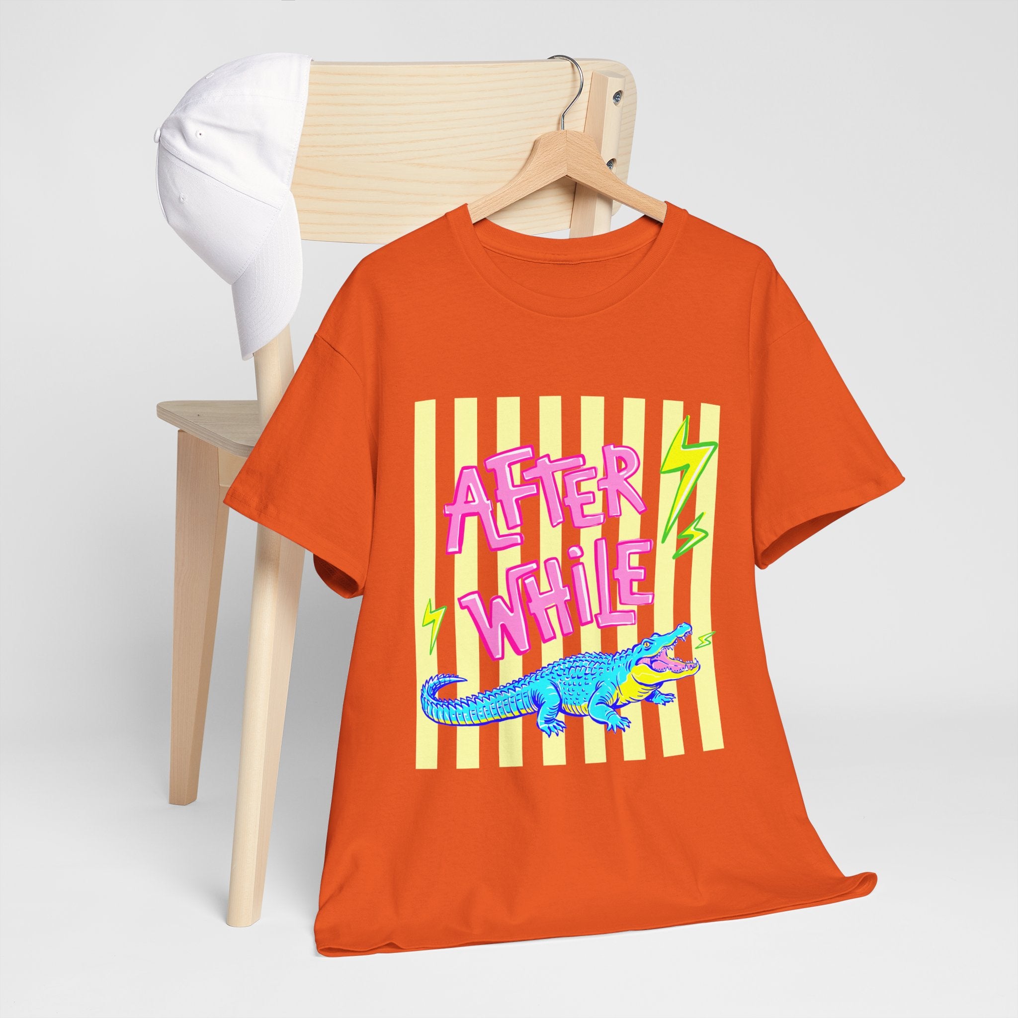 After While Alligator T-Shirt — Retro Neon Graphic Tee