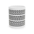 Black Tribal Line Pattern Ceramic Mug (11oz, 15oz)