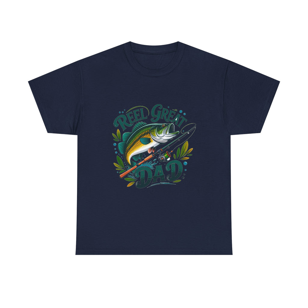 Fishing T-Shirt — "Reel, Great Dad" Graphic Tee for Anglers