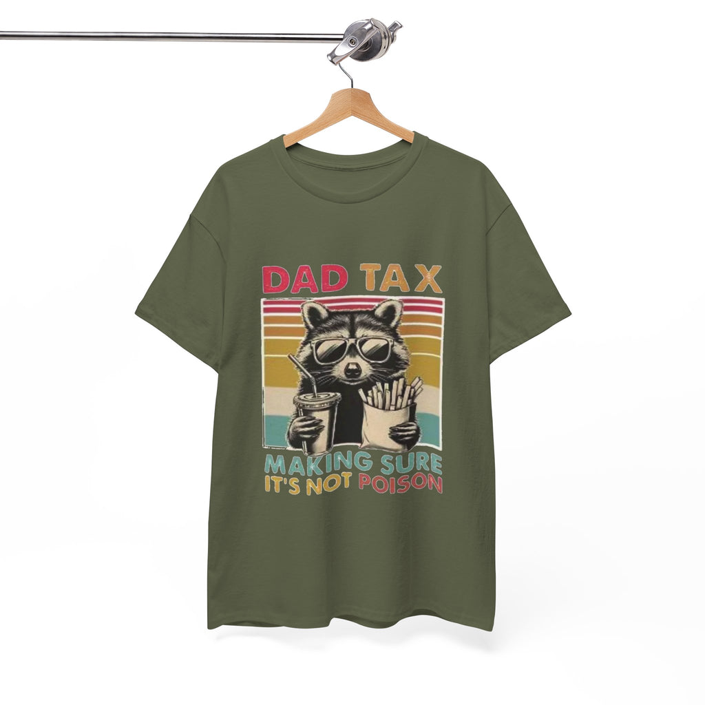 Dad Tax T‑Shirt – Retro Raccoon “Making Sure It’s Not Poison” Funny Father’s Day Tee