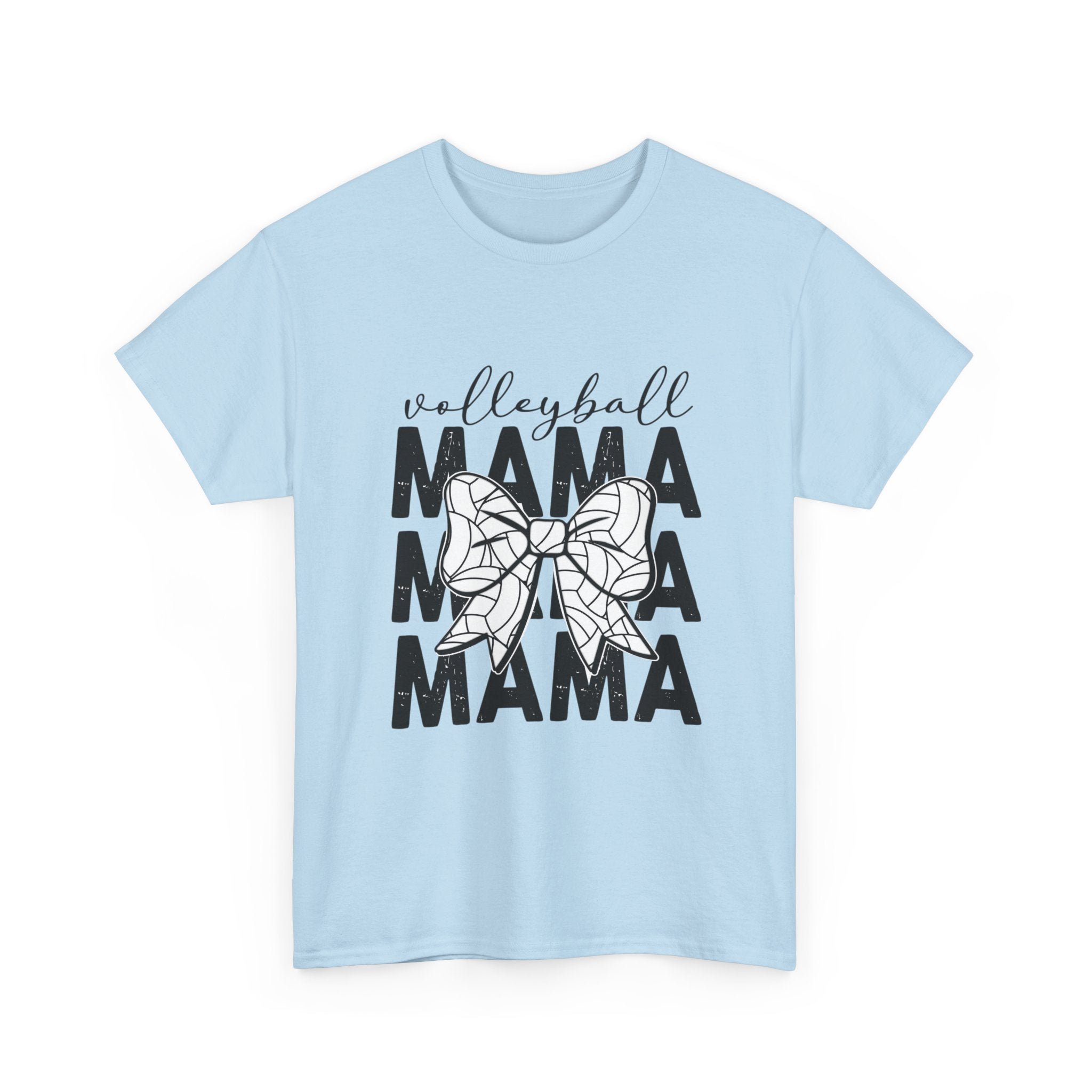 Volleyball Mama T-Shirt — Sporty Mom Graphic Tee with Volleyball Bow