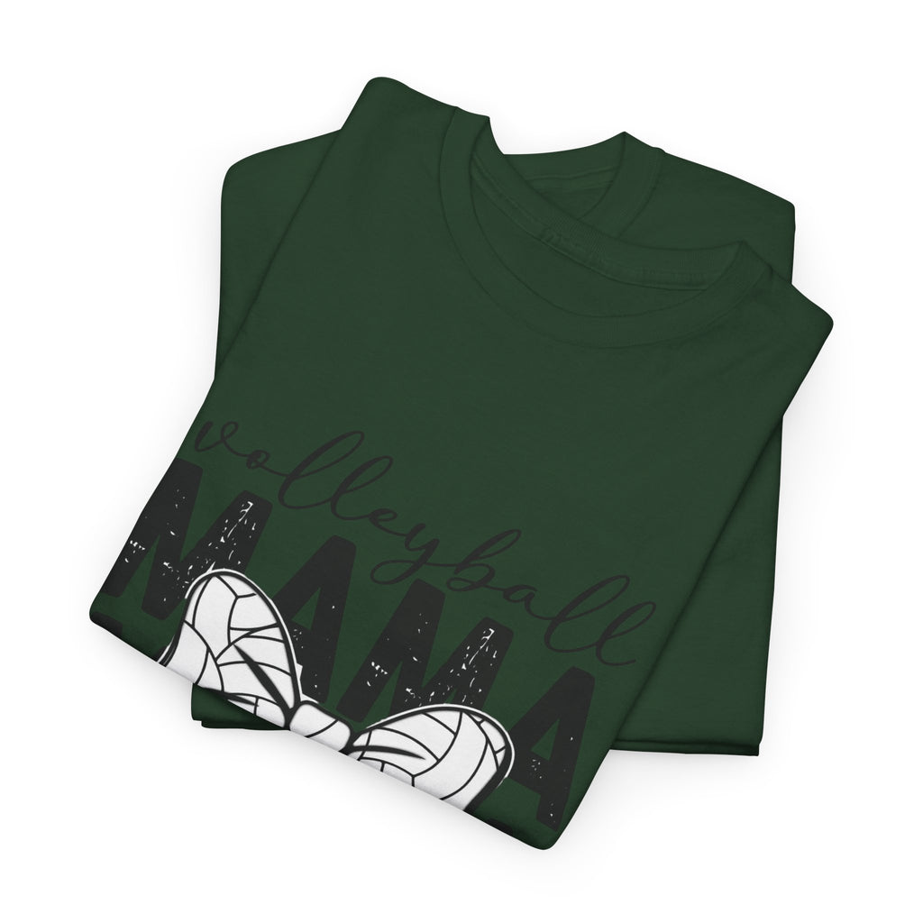 Volleyball Mama T-Shirt — Sporty Mom Graphic Tee with Volleyball Bow