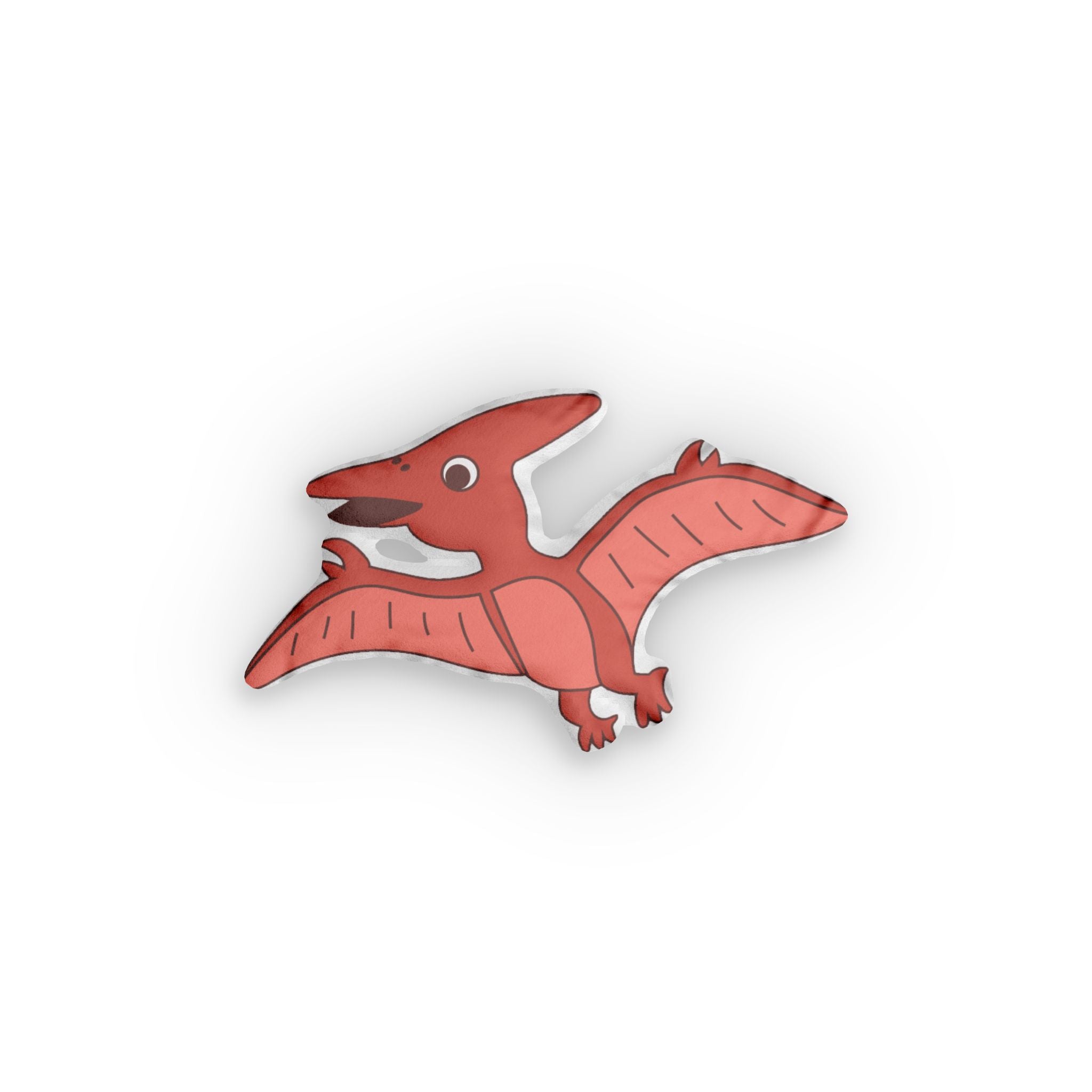 Red Pterosaur Shaped Pillow — Cute Dinosaur Flight Plush Cushion