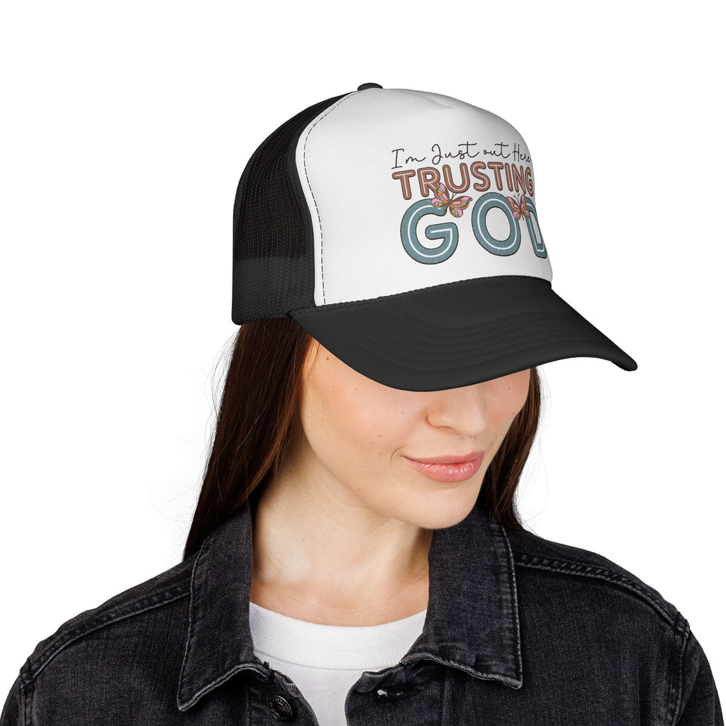 Trusting God trucker cap | Christian faith hat, inspirational scripture design