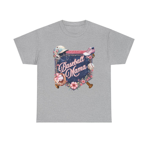 Baseball Mama T-Shirt — Floral Softball/Baseball Mom Tee