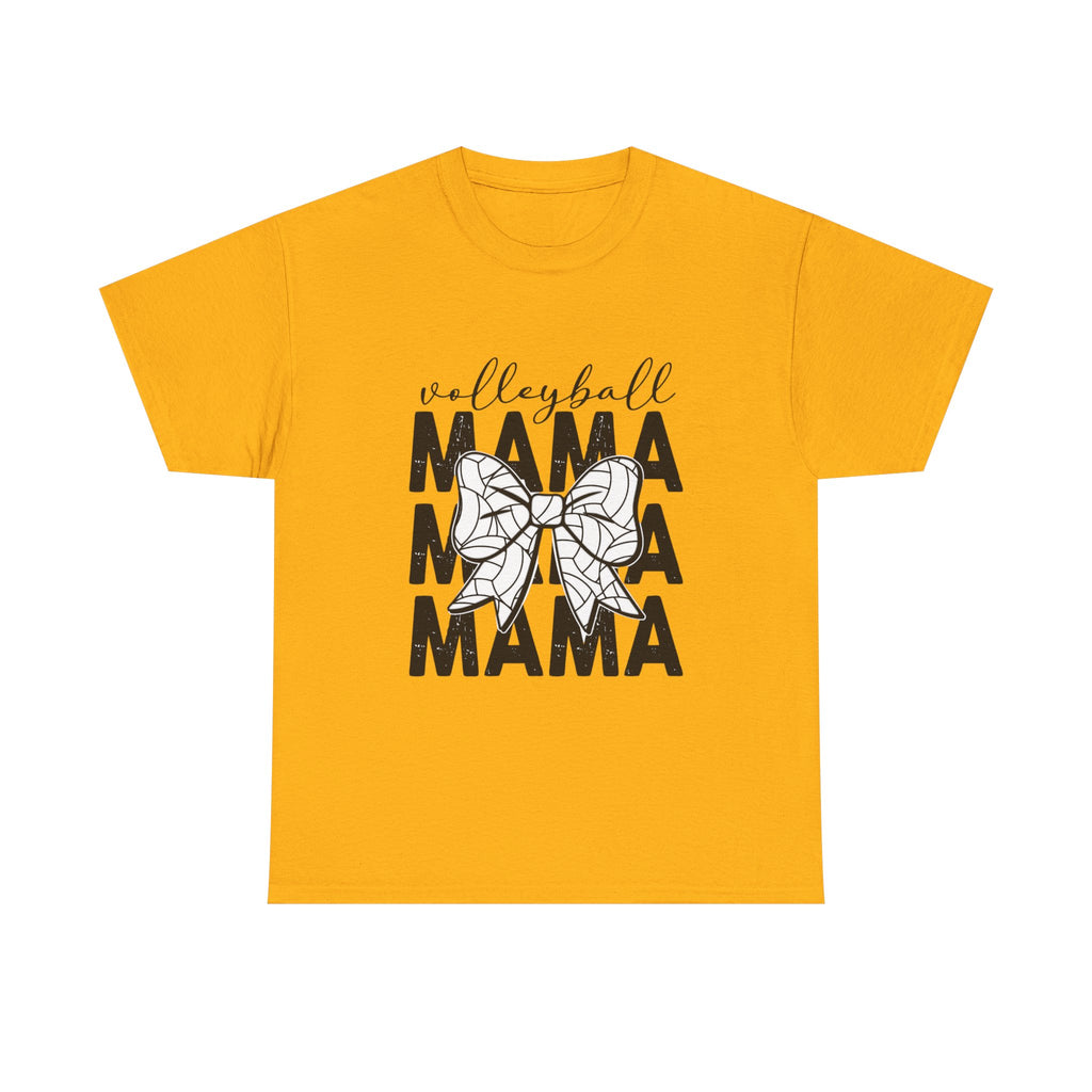 Volleyball Mama T-Shirt — Sporty Mom Graphic Tee with Volleyball Bow