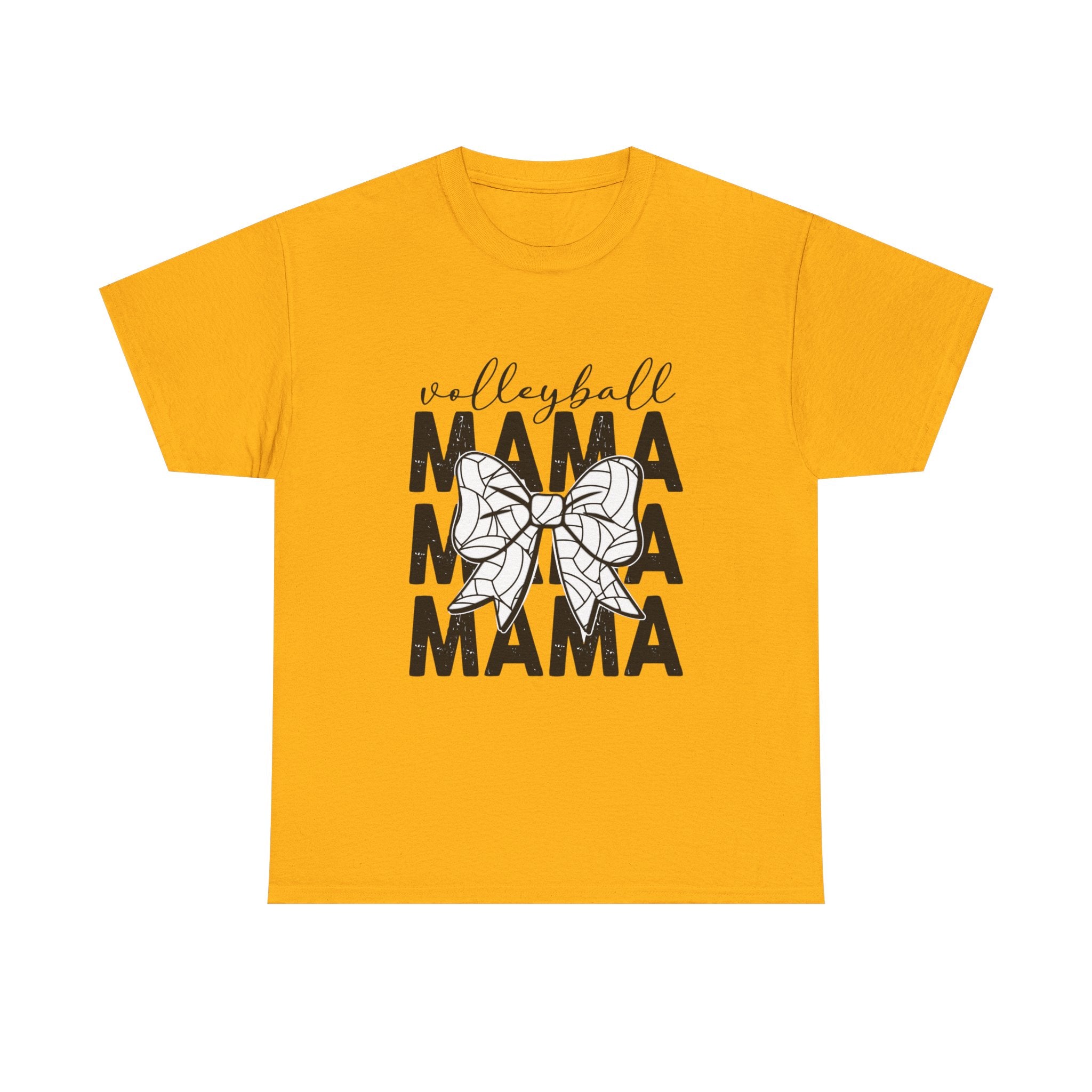 Volleyball Mama T-Shirt — Sporty Mom Graphic Tee with Volleyball Bow