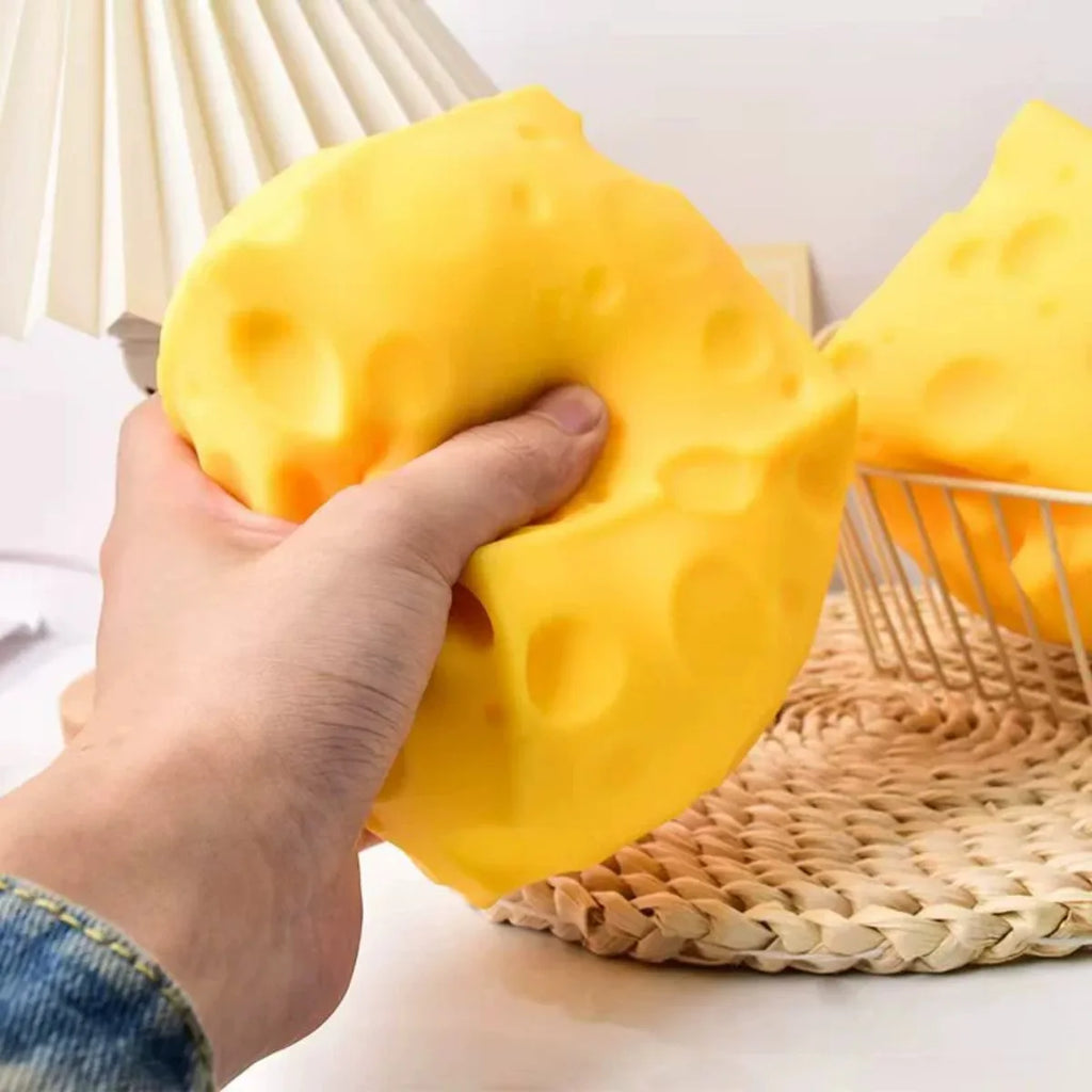 Cheese Stress Ball Squishy Toy Soft Squeeze Rebounding Sensory Toy ADHD Toy Office Desk Stress Relief Food Theme Bulk Wholesale