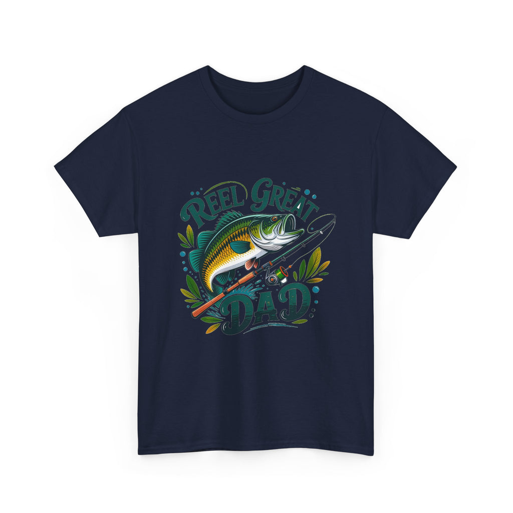Fishing T-Shirt — "Reel, Great Dad" Graphic Tee for Anglers