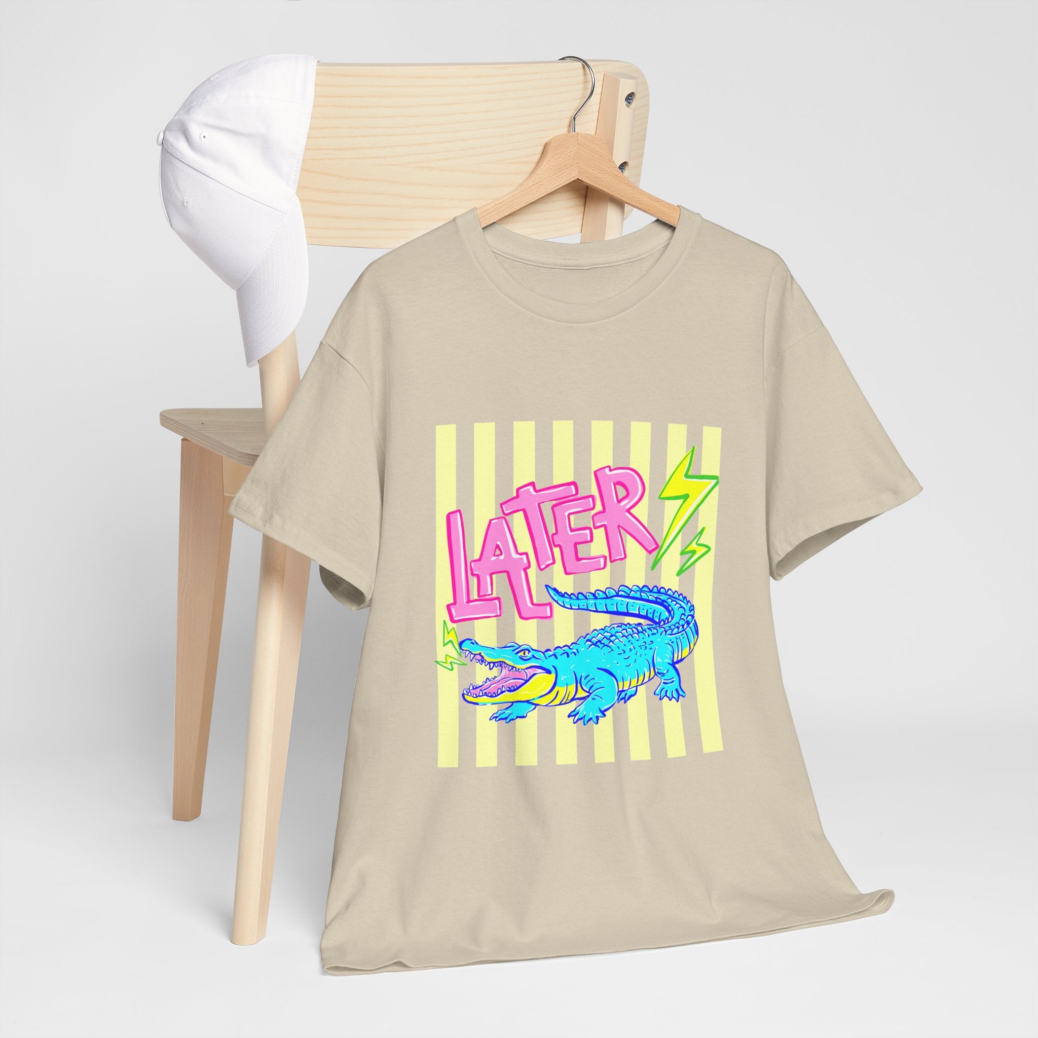 Later Gator Graphic Tee - Neon Retro Alligator Shirt