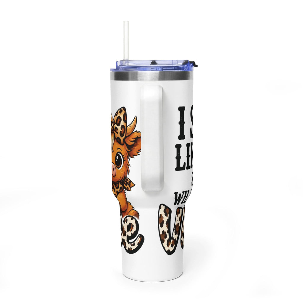 40oz Insulated Tumbler – "I Slept Like Shit So Today Will Be Chaos" Leopard Accent