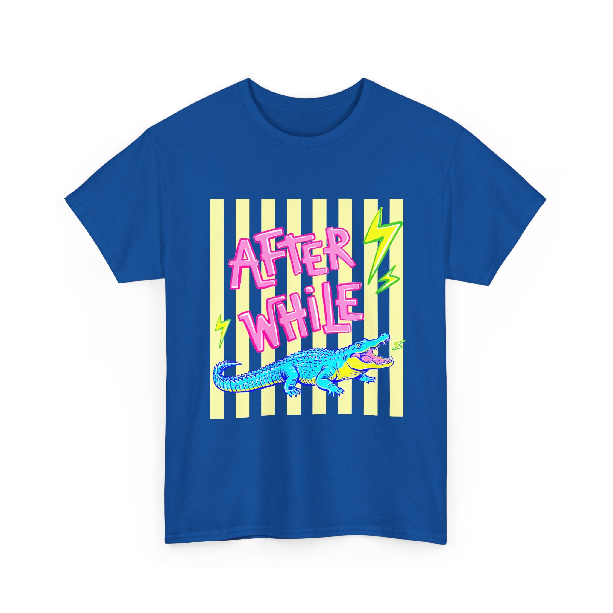After While Alligator T-Shirt — Retro Neon Graphic Tee