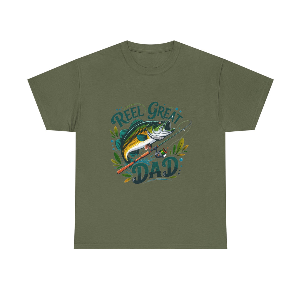 Fishing T-Shirt — "Reel, Great Dad" Graphic Tee for Anglers
