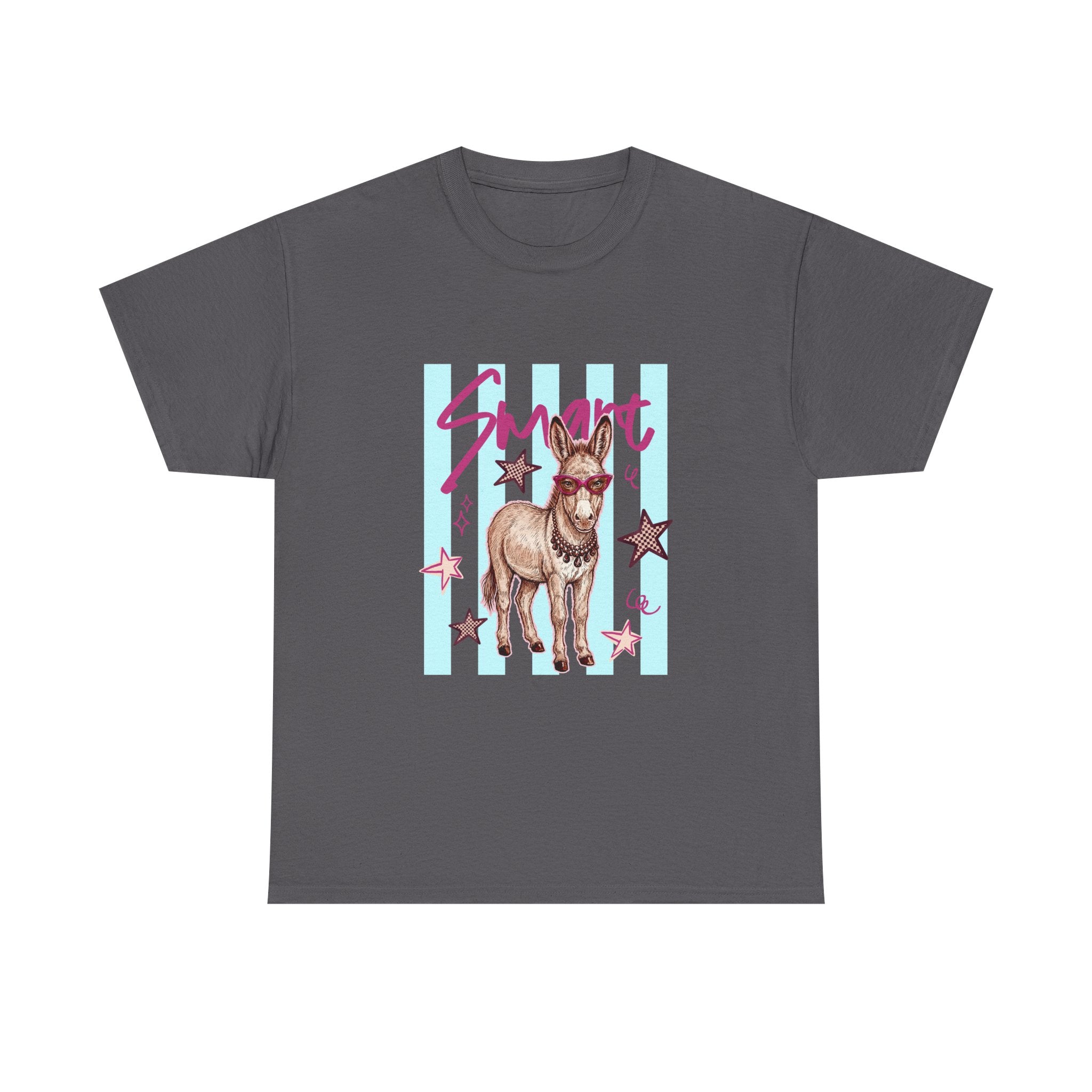 Donkey 'Smart' Graphic Tee — Cute Retro Animal Shirt
