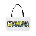 Grandma Weekender Tote Bag — Floral Baseball Heart Design